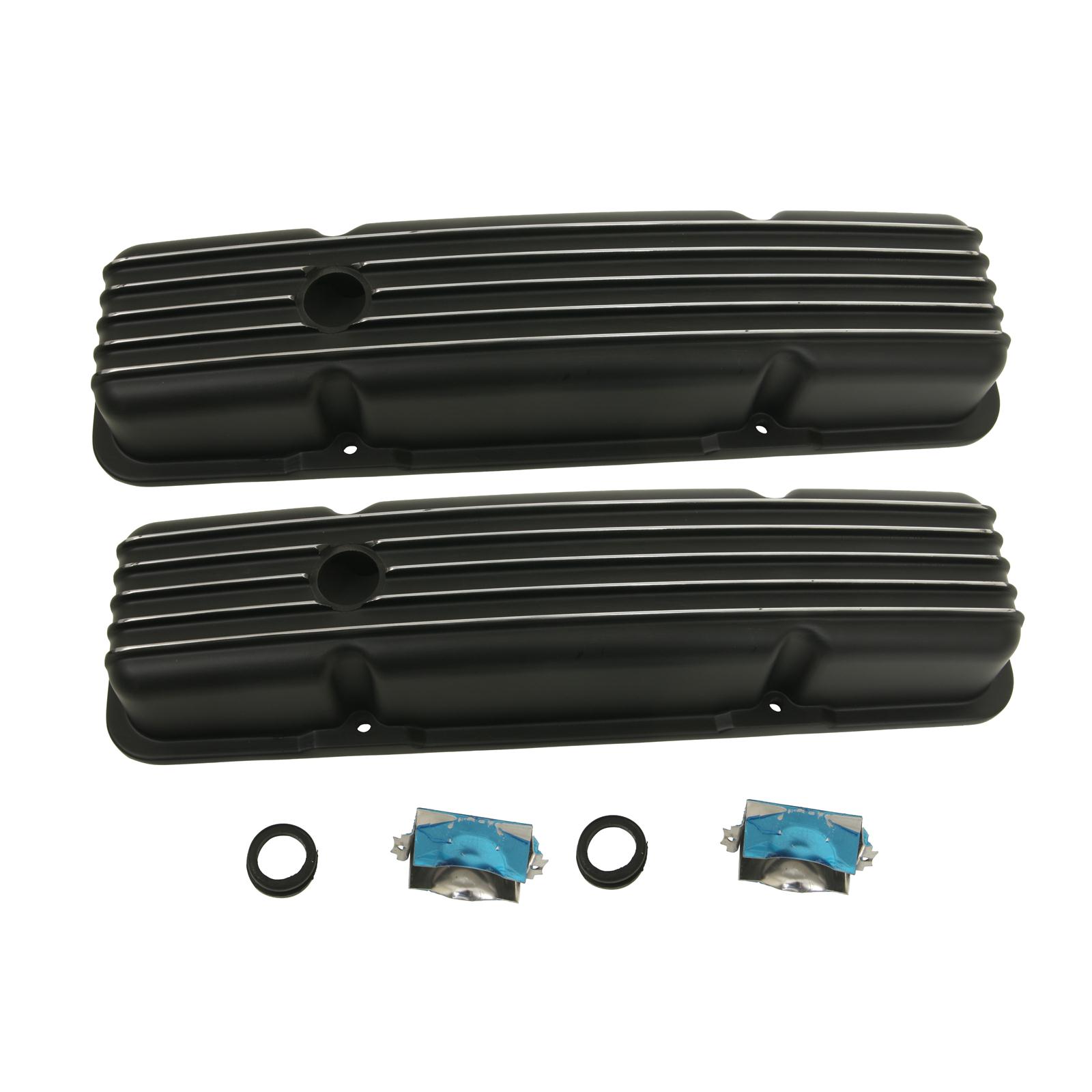 Finned Aluminum Valve Covers, Chevy, Small Block