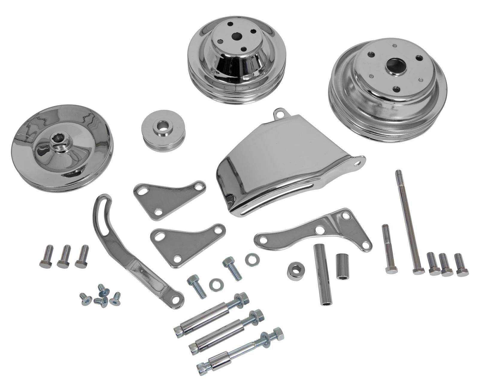 Chevrolet small block pulley kit chrome lwp